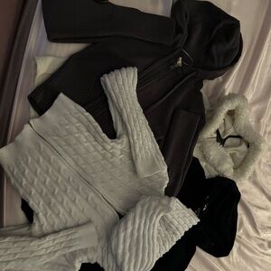 4 winter sweaters crop zip ups